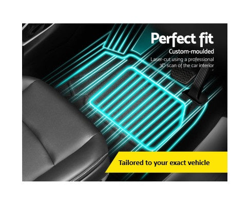 MODEL SPECIFIC ALL WEATHER Rubber Floor Mats Front And Rear Compatible