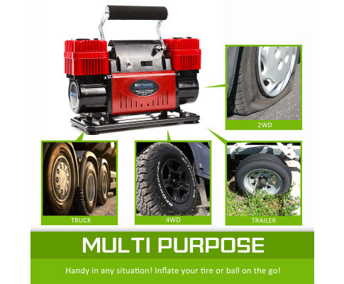 Portable Car Tyre Air Compressor Inflator 300L/MIN 12V RED