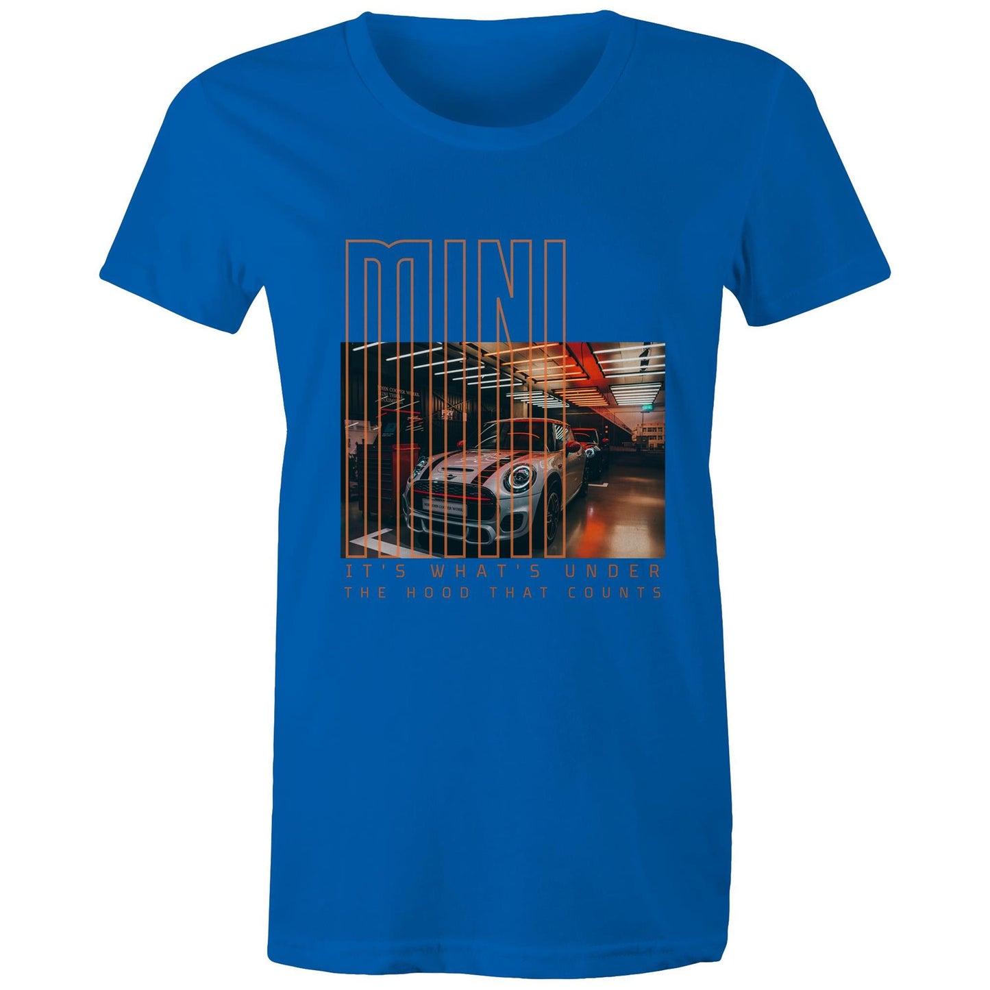 West Coast Customs x Port Wine Design: Mini - it's what's under the hood that counts AS Colour - Women's Maple Tee