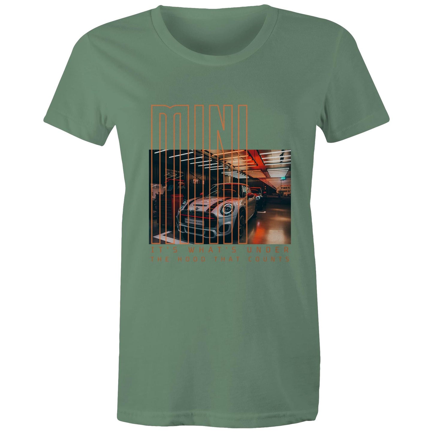 West Coast Customs x Port Wine Design: Mini - it's what's under the hood that counts AS Colour - Women's Maple Tee