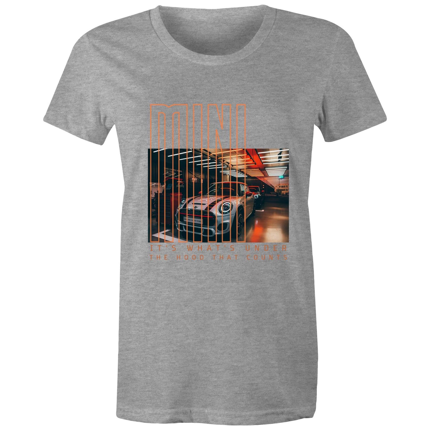 West Coast Customs x Port Wine Design: Mini - it's what's under the hood that counts AS Colour - Women's Maple Tee