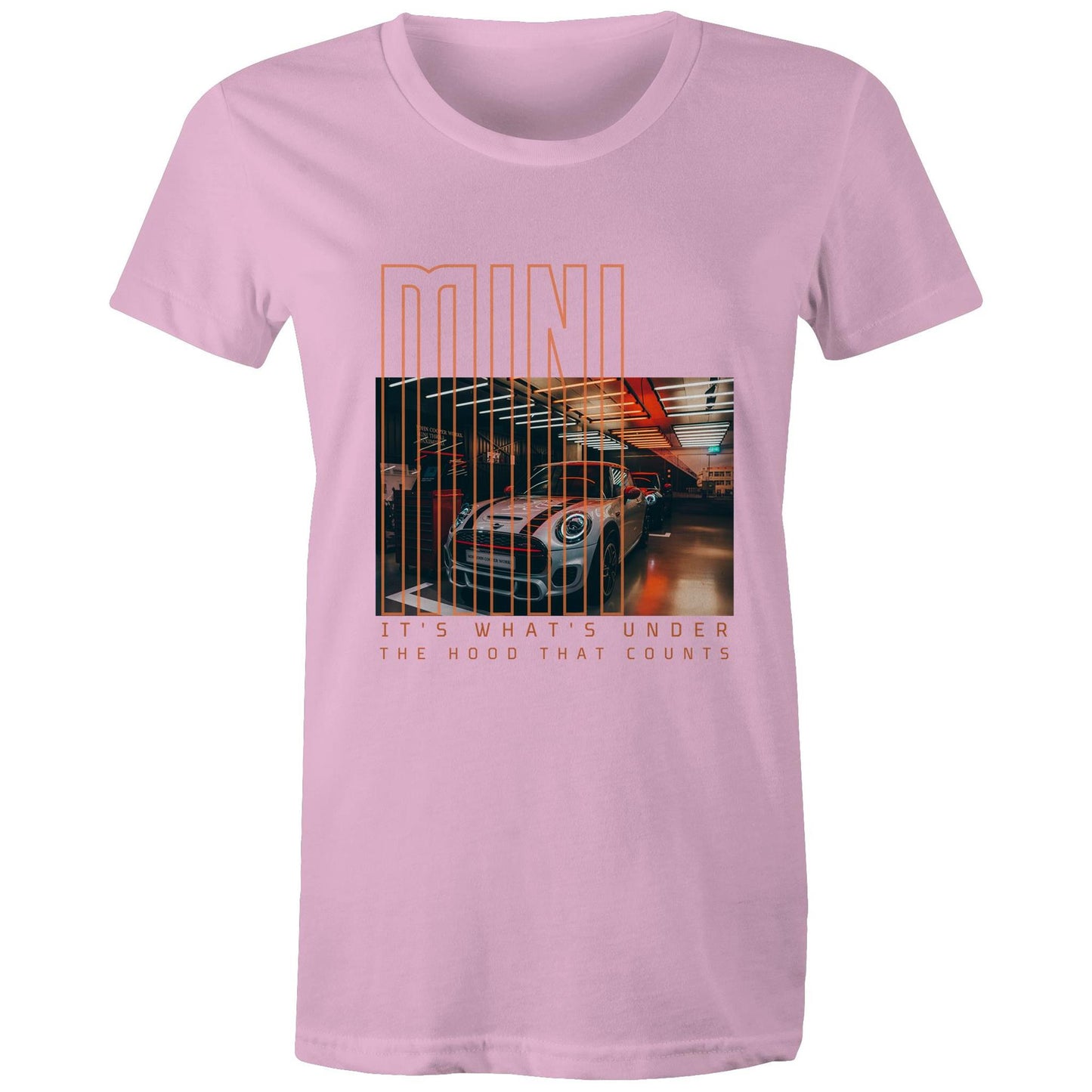 West Coast Customs x Port Wine Design: Mini - it's what's under the hood that counts AS Colour - Women's Maple Tee