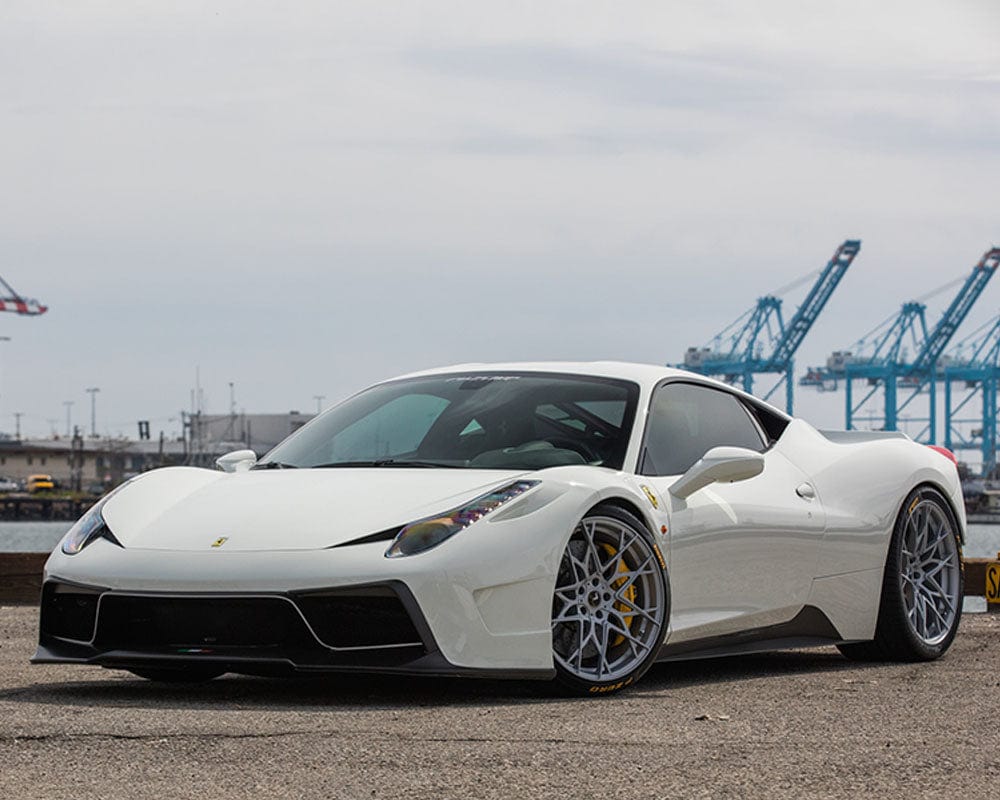 458-VX Aero Front Bumper w/ Front Spoiler Carbon Fiber PP 1X1 Glossy