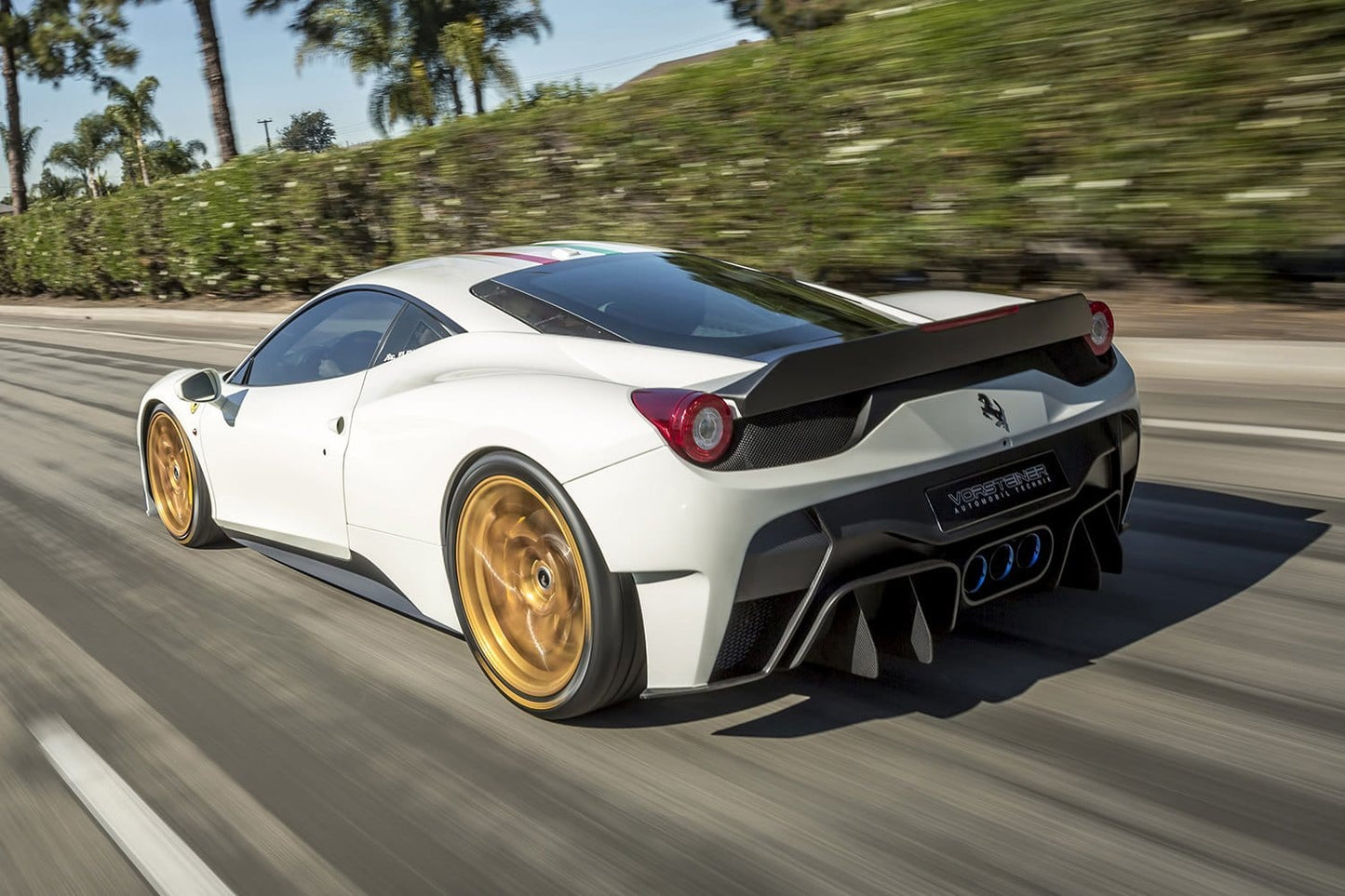 458-VX Aero Decklid Spoiler Carbon Fiber PP 1X1 Glossy