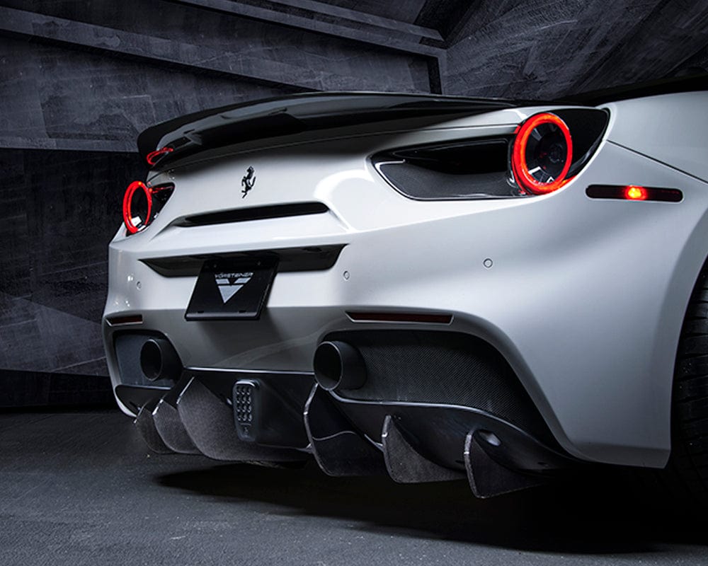 488 Aero Rear Diffuser Fins (set of 6) Carbon Fiber PP 1x1 Glossy