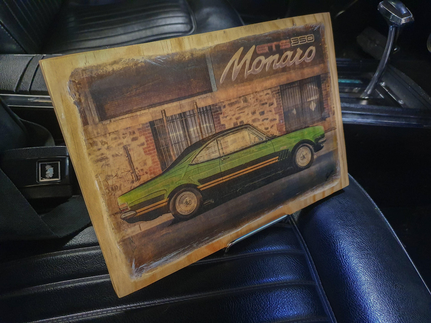 Monaro GTS handmade wood mounted car print