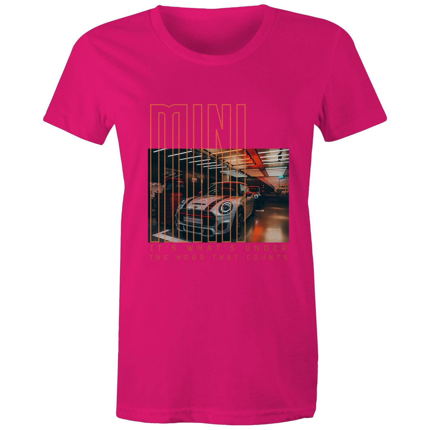 West Coast Customs x Port Wine Design: Mini - it's what's under the hood that counts AS Colour - Women's Maple Tee