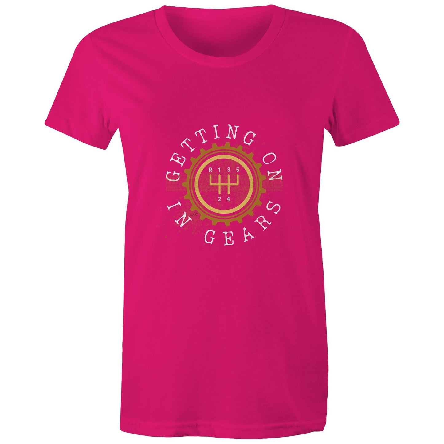Port Wine Design x West Coast Customs - Getting on in Gears - AS Colour - Women's Maple Tee