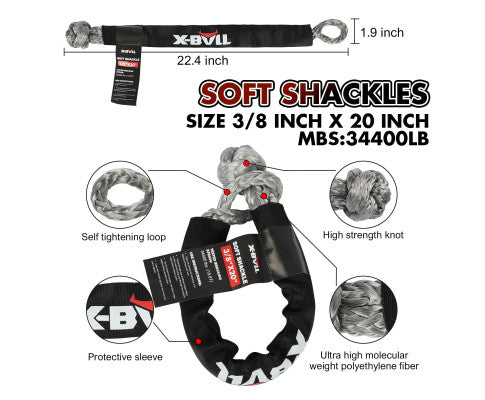 4WD Recovery Kit Kinetic Recovery Rope With 12000LBS Electric Winch 12V Winch 4WD 4X