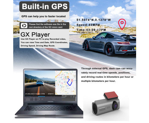 4K Dash Cam UHD 2160P WiFi Front Dashcam Night Vision Car Camera with 64GB Card