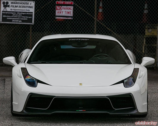 458-VX Aero Front Bumper w/ Front Spoiler Carbon Fiber PP 1X1 Glossy