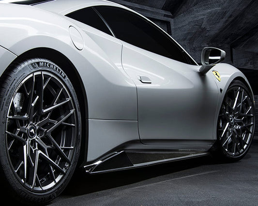 488 Aero Sideskirts Carbon Fiber PP 1x1 Glossy