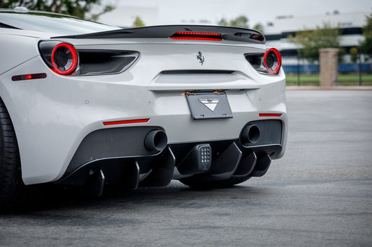 488 Aero Rear Diffuser Fins (set of 6) Carbon Fiber PP 1x1 Glossy