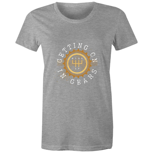 Port Wine Design x West Coast Customs - Getting on in Gears - AS Colour - Women's Maple Tee